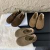 2025 new shallow mouth warm fluff cotton ladyshoes women wear outside winter wear inside one pedal lazy single shoes