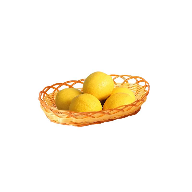 1PC Bamboo Vine Fruit Frame Plastic Rotundity Fruit Shop Ellipse Tray Storage Basket Weaving Supermarket Fruit Basket