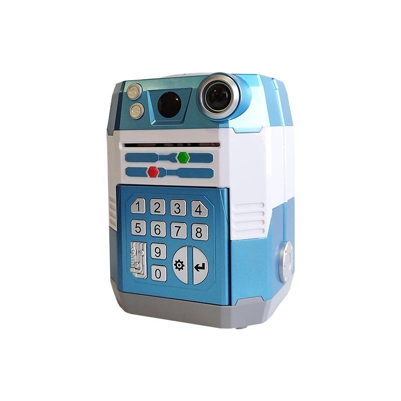 Adjustable Volume Face Recognition Piggy Bank with Password and Automatic Money Rolling for Kids