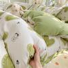 Class A Maternal Infant Grade Small Fresh Super Soft Bubble Cotton 4-Pcs Set Washed Cotton Quilt Cover Dormitory 3-Pcs Set Bed Hat