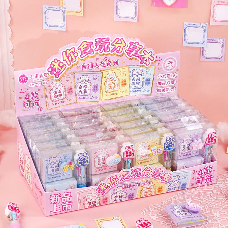 Children's Cartoon Cute Sticky Notes, Portable Fun Stress Relief Mini Diary