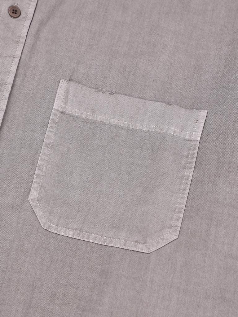 PSSHOPPER Pigment High-Density Damaged Shirt [Ash Brown]