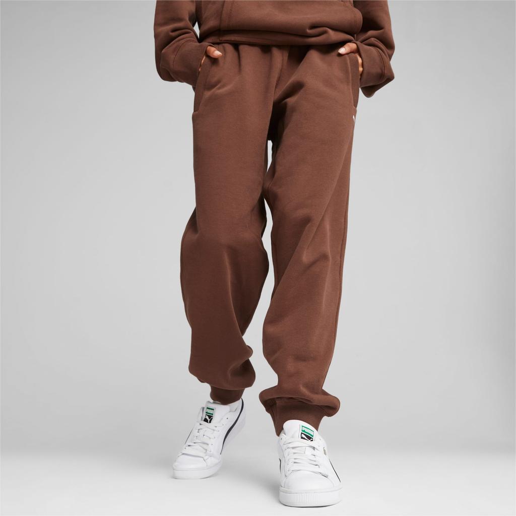 Puma Mmq Solid Color Casual Mid Waist Knitted Sweatpants Unisex Sweatpants Brown 620821-45