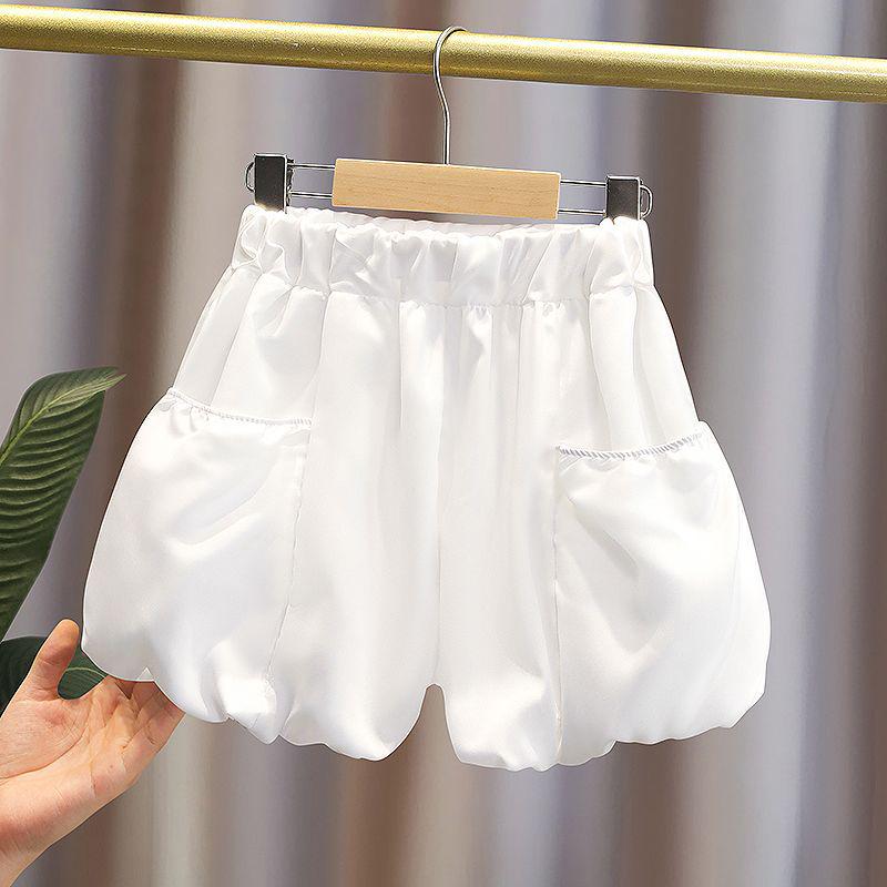 Girls  Trendy Summer Lantern Shorts - New Style 2026, Casual and Stylish 100 белый