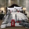 Set Copripiumino 3 Pezzi Stampa 3D The Streets Of London, Morbido Confortevole Traspirante, Per Arredamento Camera da Letto Stanza degli Ospiti