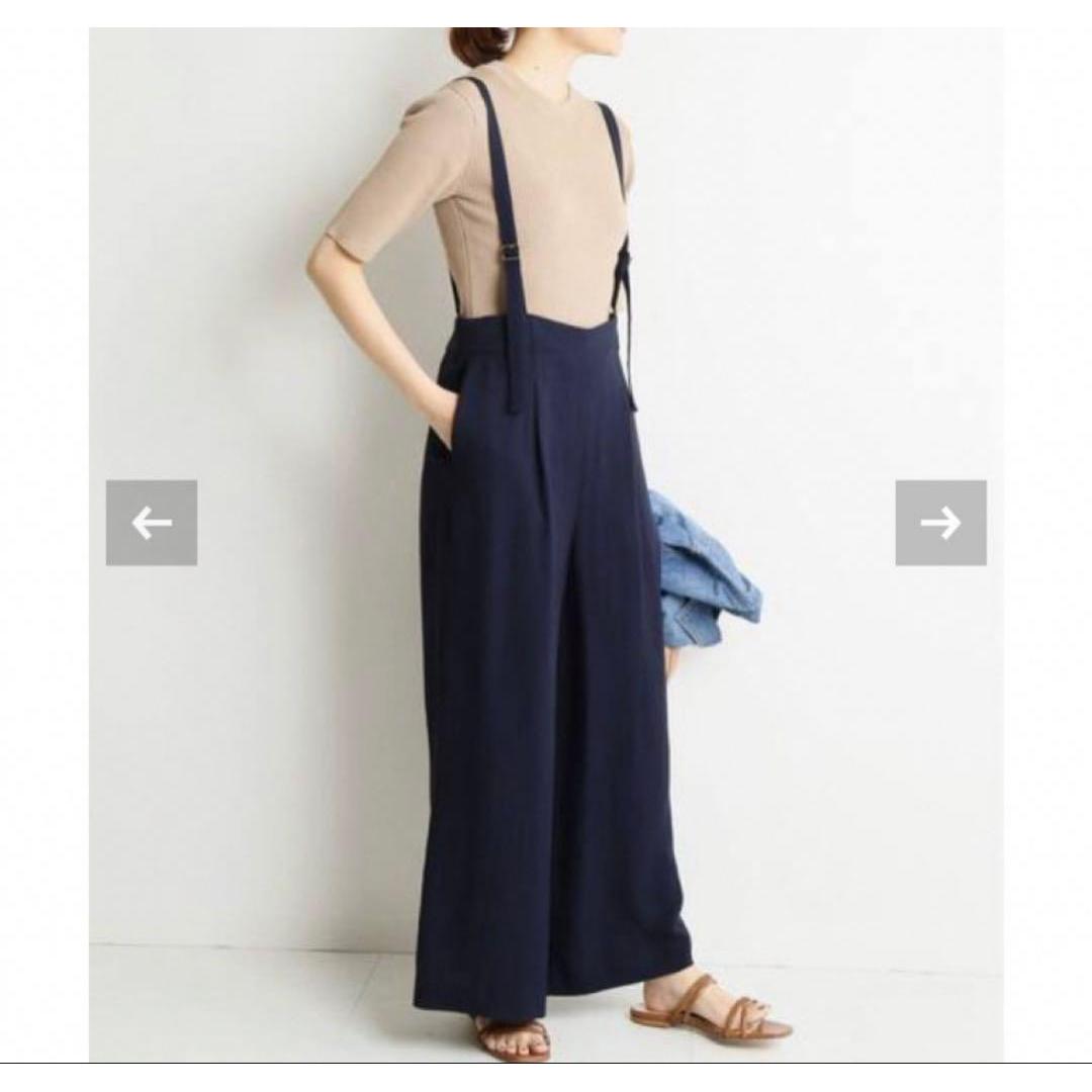 Super beautiful itemslobe IENA TA linen-like suspender pants