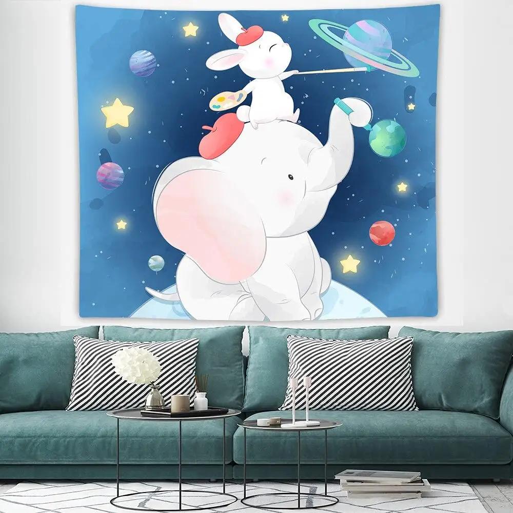 Cartoon Animal Tapestry For Children Boy Girl Bedroom Decoration Birthday Gift Cute Swan Bear Wall Hanging Kawaii Wall Tapestry