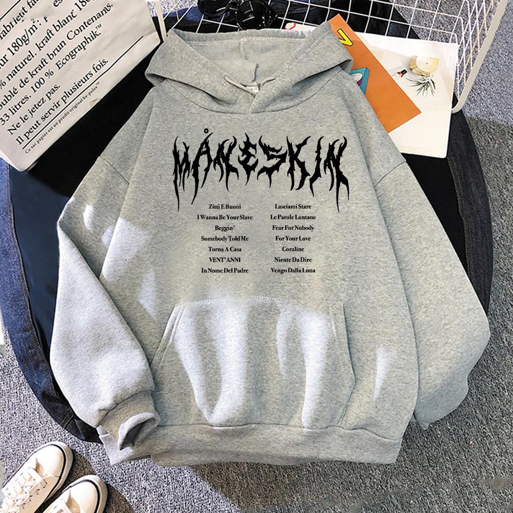 Maneskin Unisex Streetwear Hoodie Men's Hooded Sweatshirts Branded Men's Clothing Fashion Oversized Hoodies Women Tops Clothes