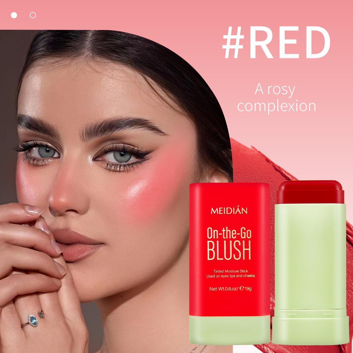 Charming Point Blush Stick: Natural Matte Highlight & Contour Cream in Three Colors.