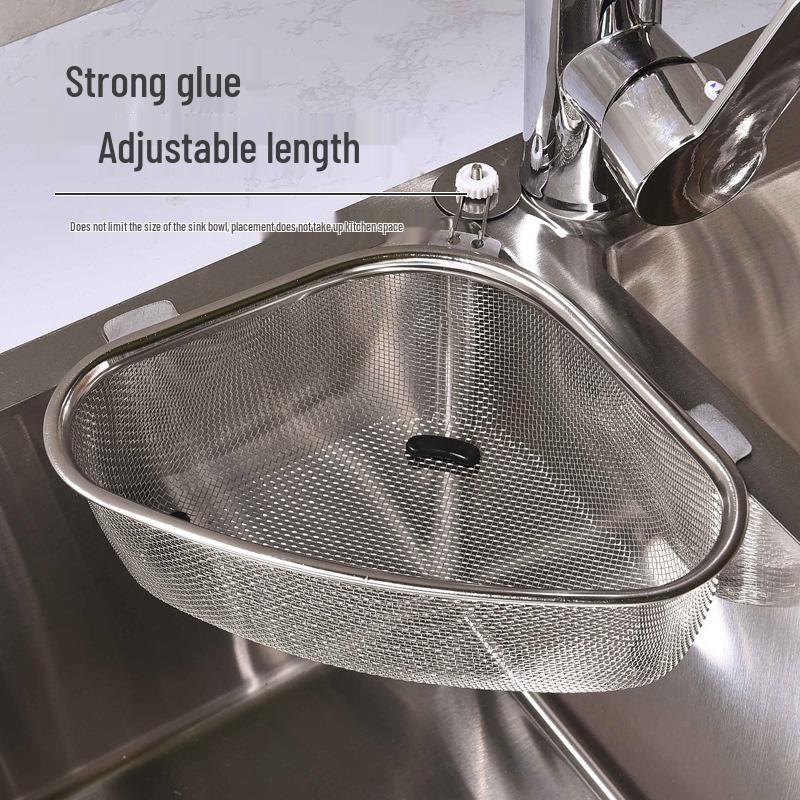 Stainless Steel Triangle Sink Drain Basket for Vegetables and Residue