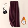 Purple Chenille Wide-leg Pants for Women In Autumn and Winter New Style Slimming and Draped Feeling Plus Velvet Corduroy Straight-leg Pants
