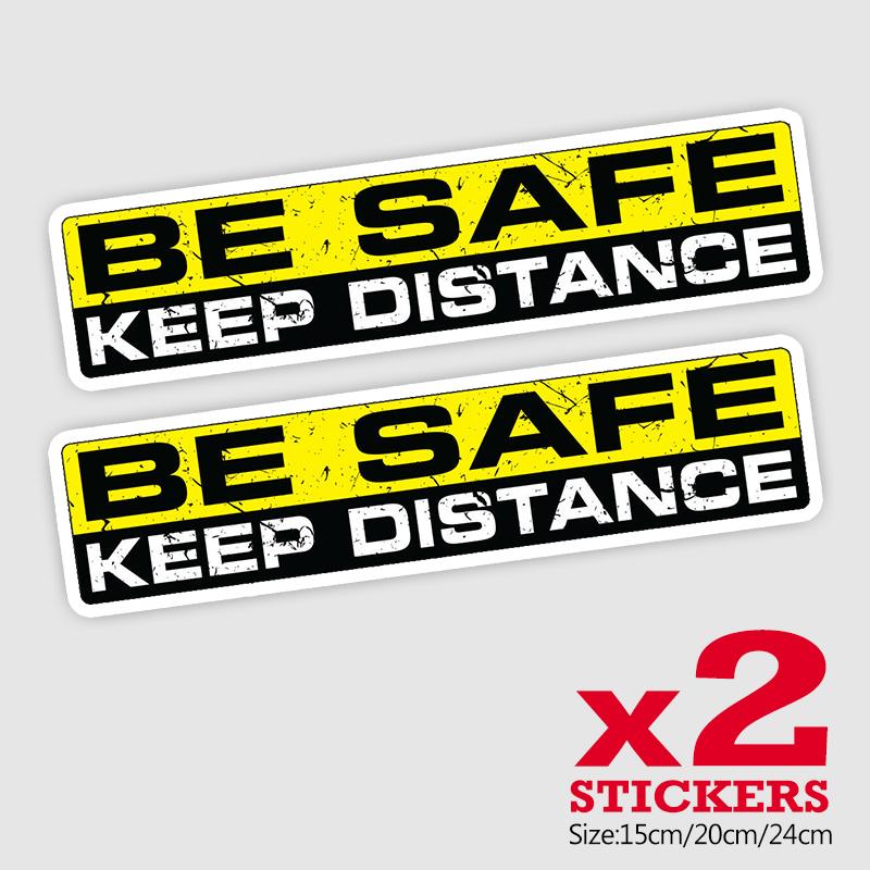 

2 Pieces 15cm Decal BE SAFE KEEP DISTANCE Car Sticker Waterproof Auto Decors on Bumper Rear Window #SJ04 Width 15 cm