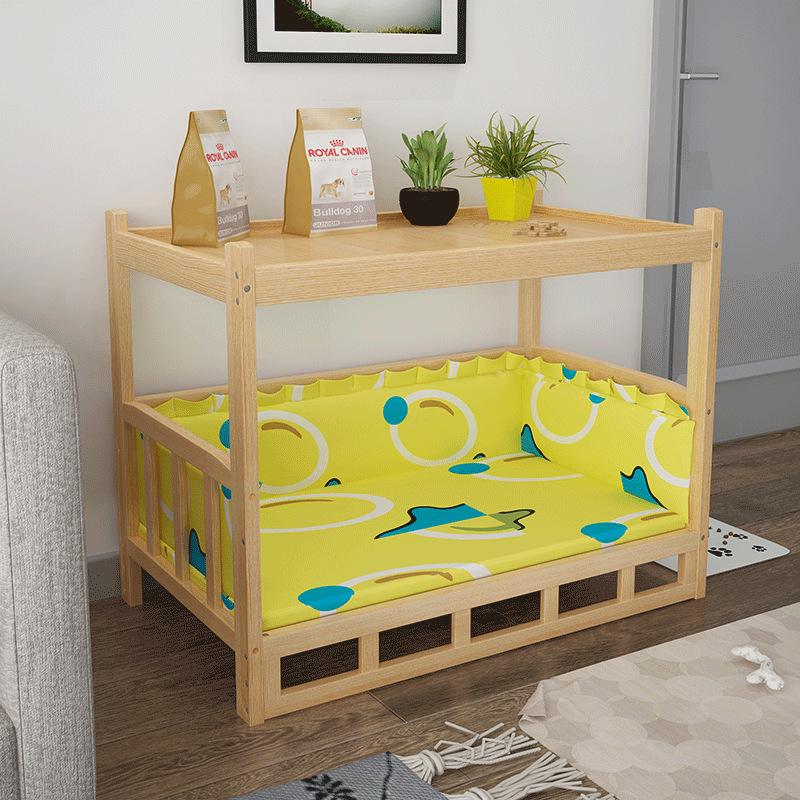 All-Season Wooden Pet Bed: Removable, Washable Dog/Cat House for Large Breeds