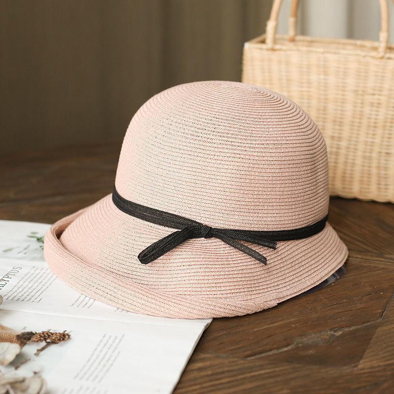 Damen Retro Faltbarer Hepburn-Stil Sonnenhut Lässiger Cooler Fischer Fischerhut Einfaches Sonnenschutz-Accessoire