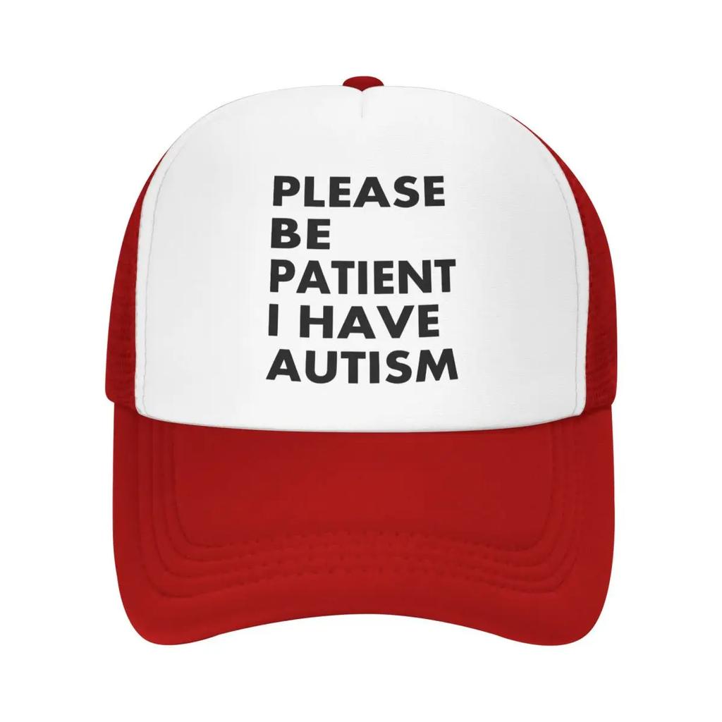 Personalized Please Be Patient I Have Autism Trucker Hat for Unisex Women Adjustable Adult Baseball Cap Outdoor Dad Hat