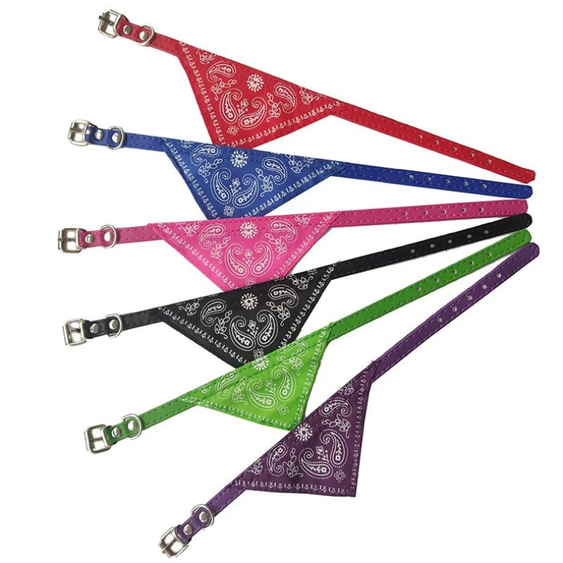 Adjustable Pet Bandana Collar Paisley Print Triangle Neckerchief for Small Medium Large Dogs Cats