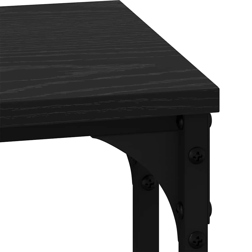 Nesting Coffee Table Set 3 pcs Black Oak Effect Wood Based Material