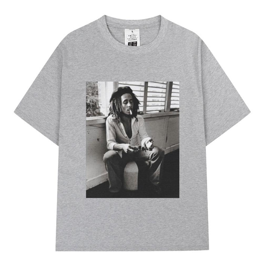 Reggae Music Originator Bob Marley T Shirt Unisex Vintage Gothic Tshirt Cotton Casual Oversized Short Sleeve Tshirts Streetwear