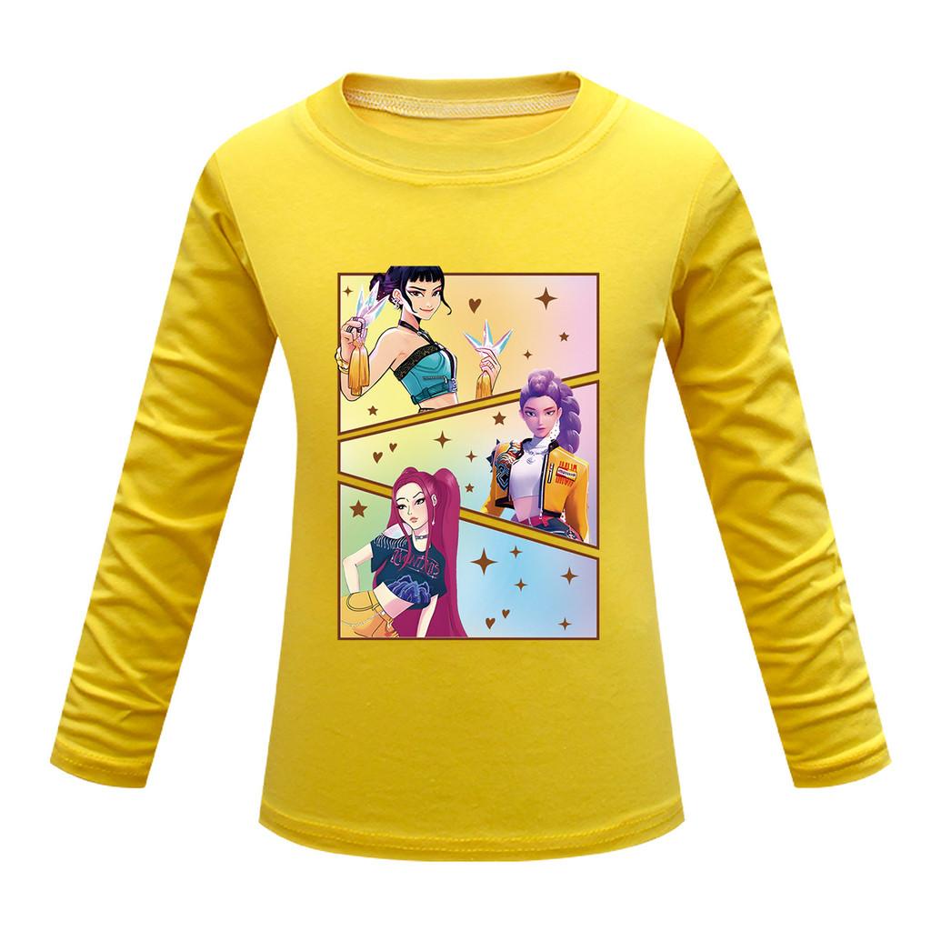 Dětské Dívčí Anime Kreslené K-POP Rumi Zoey Mira Potištěné Ležérní Tričko s Dlouhým Rukávem Top