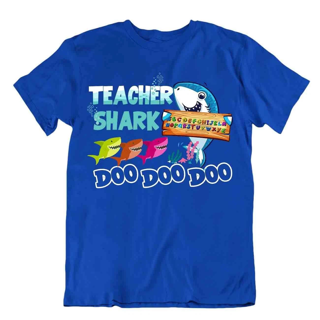 Teacher Shark Tshirt End Of Year Teacher Gift T-Shirt Special Coach Tee 3XL