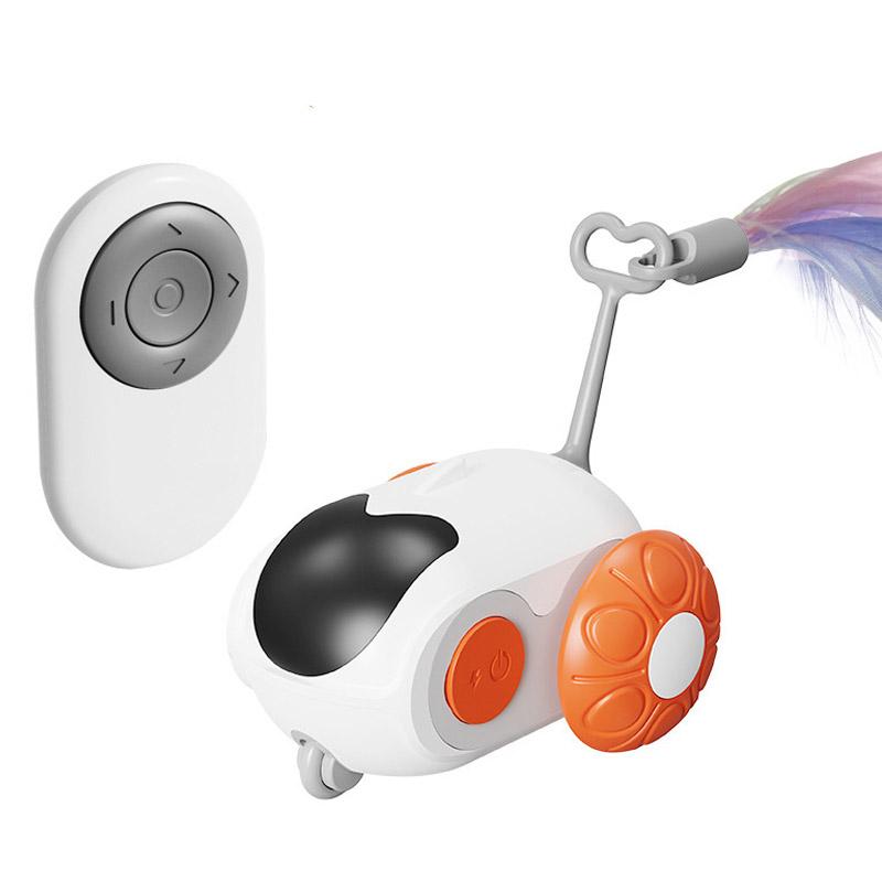 

Electric pet Car Toy Remote Control Sports Self Entertainment Toy for Cats Dogs Interactive Playing Kitten Training Pet Supplies оранжевый