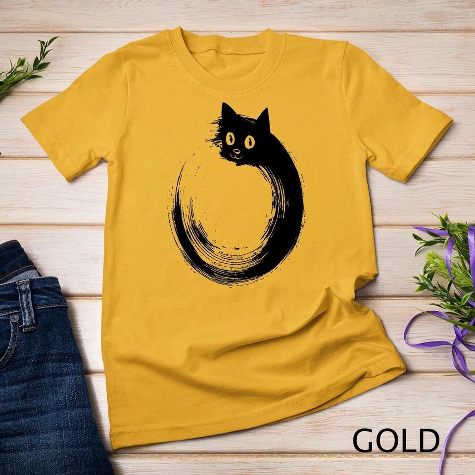 Cute Cat Zen Circle Meditation T-Shirt Unisex T-shirt 3 L