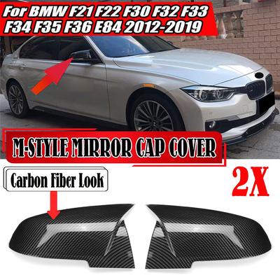 2 vnt. Automobilio galinio vaizdo šoninio veidrodėlio dangtelio apdaila BMW F21 F22 F30 F32 F33 F34 F35 F36 E84 2012-2019 m. Anglies pluošto stiliaus