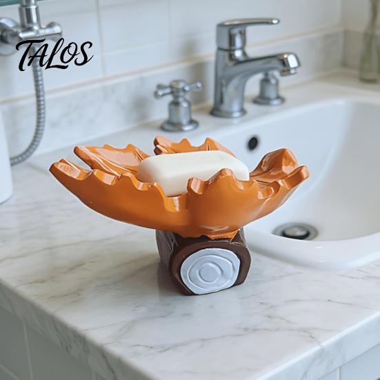 Elegant Resin Ornament for Home Creative Simulated Maple Leaf Soap Dish, Quick Drainage Laundry Modern Bathroom Sink Accessories Soap, Stylish