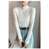 Women Half High Neck Solid Thickened Warm Fleece Lined Long Sleeve Bottoming Top