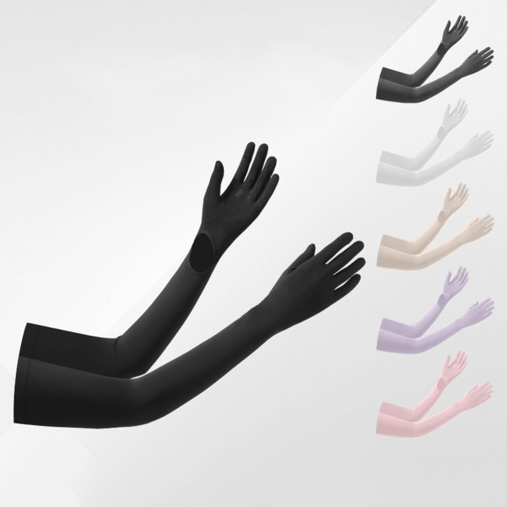 Sun Protection Long Sleeve Non-slip Summer Arm Cover Fashion Sunscreen Sleeve Gloves  Riding
