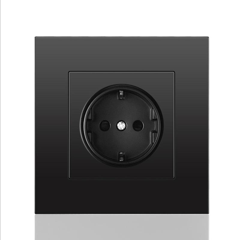 

Новий електричний адаптер для зарядного пристрою стандарту ЄС, зарядний пристрій, розетка, розетка, 16 A, панель ПК, розетка для спальні NO USB Black