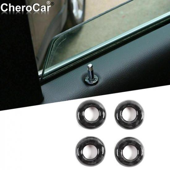 Carbon Fiber Door Lock Pin Cover Trim Ring Fit For 2011- Jeep Grand Cherokee