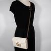 GUCCI GG Marmont Chain wallet 474575 ChainShoulder 2-way clutch White Calfskin Women Used