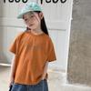 Kids' Summer Short Sleeve T-shirt - Korean Style, Loose Fit, Breathable, Casual Round Neck with Letter Print