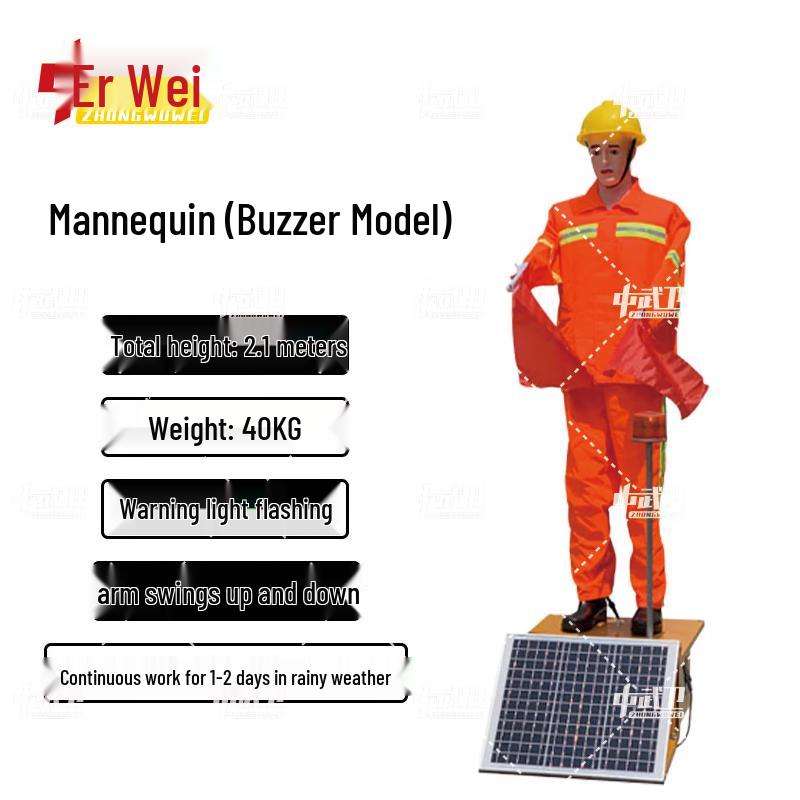 Solar Powered Traffic Safety Dummy with Waving Flags