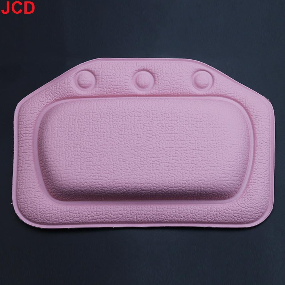 

JCD 1pcs Bath Accessories Soft Headrest Bathroom Supplies SPA Bath Pillow 21*31cm Neck Bathtub Cushion With Suction Cup PVC рожевий