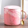 400ML Twelve Constellation Marble Cup with Cover Long Spoon Ceramic Party Tableware Set Porcelain Breakfast Coffee Mug Cup