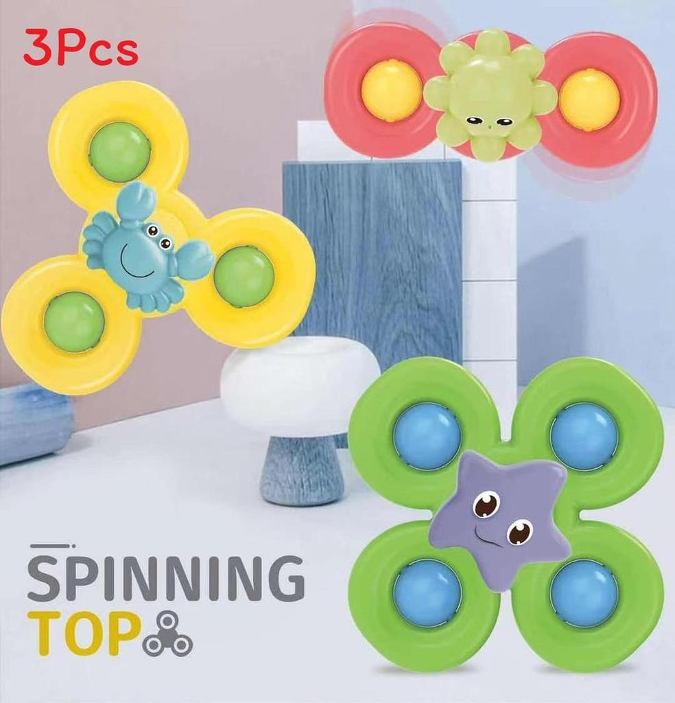 Infant Spinner Toy Pack With Plastic Material For Bath And Classroom Fun
