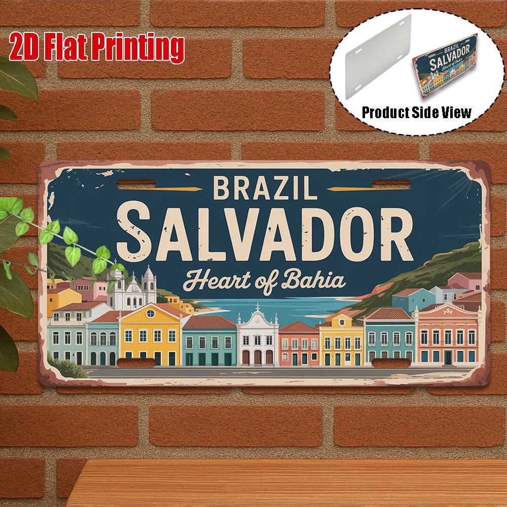 D Flat  A Vintage Metal Sign for Decorative Purposes Only Suitable for Outdoor Plaques And Wall Decor Welcome To The Salvador