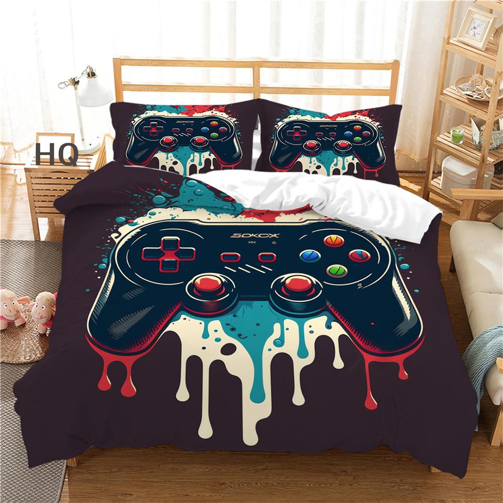 Spielkonsole Bedruckte Tagesdecken Twin Size Fashion Home Bettwäsche Polyester Cartoon Bettwäsche Bettset Abdeckung
