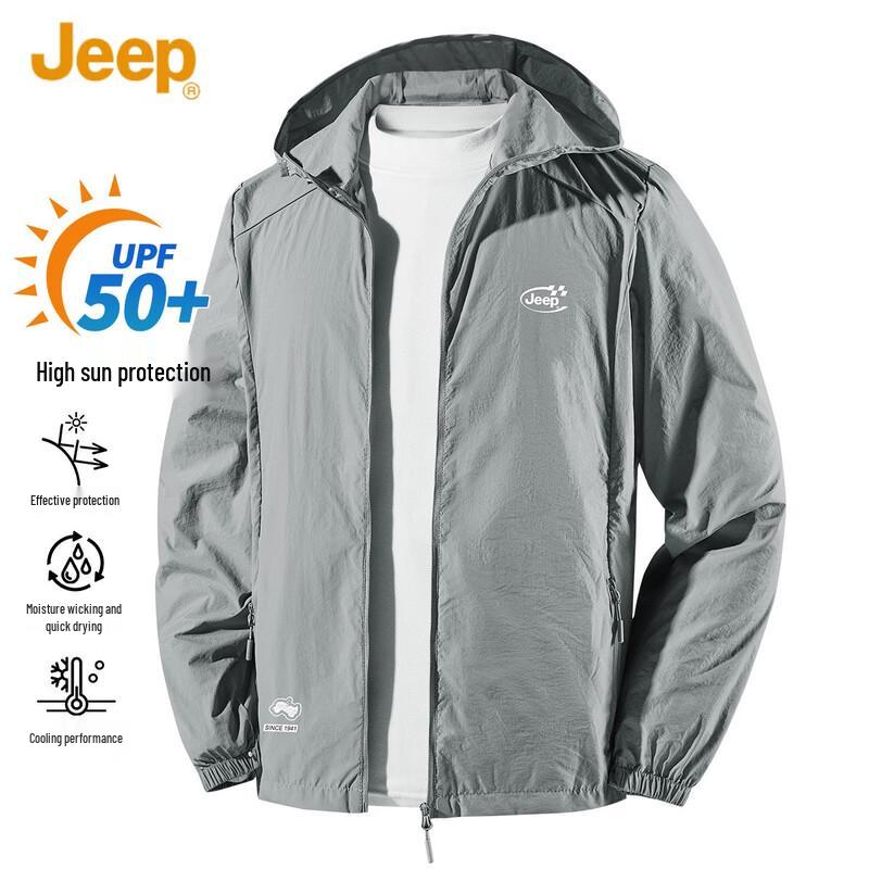 

Мужская летняя куртка JEEP с капюшоном для защиты от УФ-излучения, для активного отдыха L