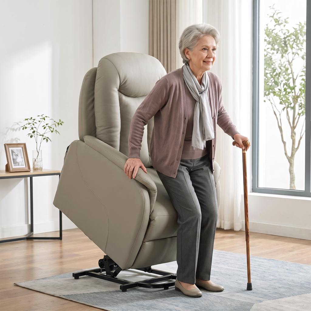 Electric Recliner Chair Massage Vibration And Heat In Pu Gray