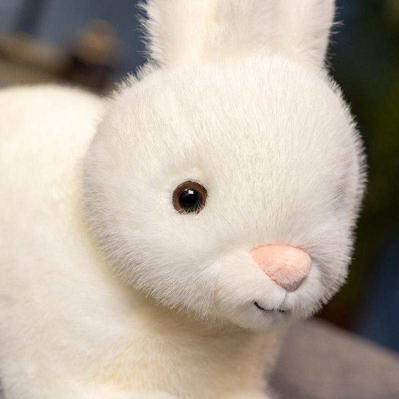 Simulation Rabbit Plush Toy Cute Furry Easter Bunny Kawaii Realistic Animal Rabbit Model Props Birthday Gift Home Decoration