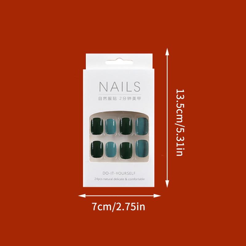 24Pcs French Multiple Styles Fake Nails Press On Nails Gel On Painted Reusable Fast Wearable Nail Tips Detachable Full Finished