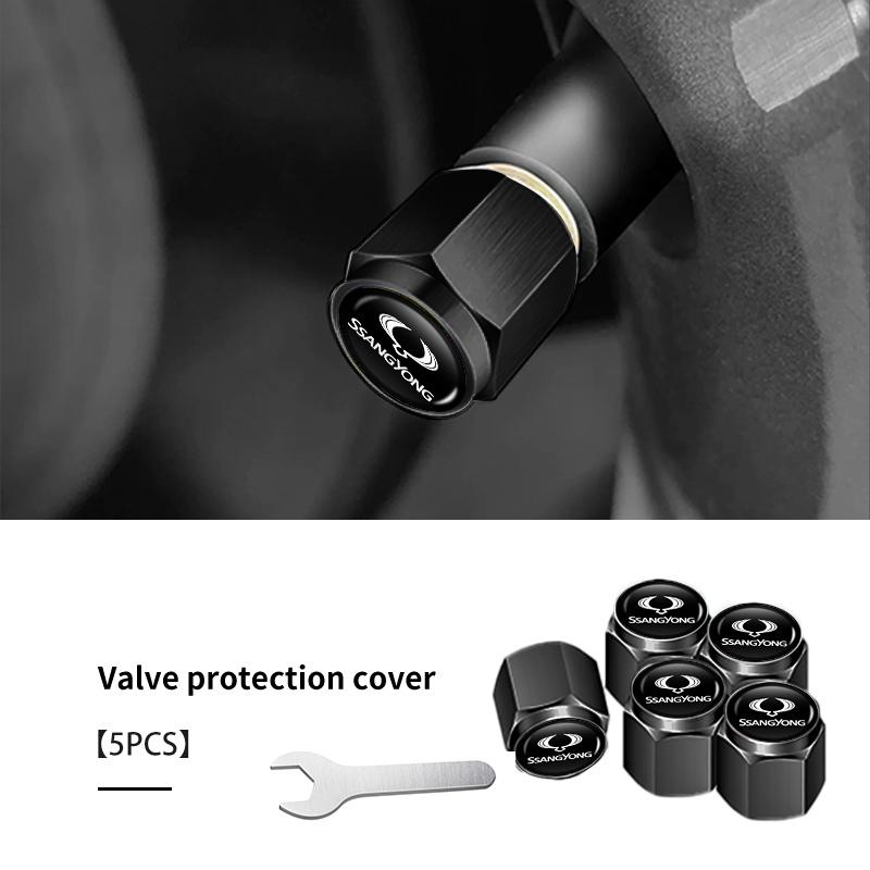 

5pcs Car Tyre Valve Caps Universal Valve Protection Cover For SsangYong Actyon Sport Korando Rexton Kyron Rodius Tivoli Musso