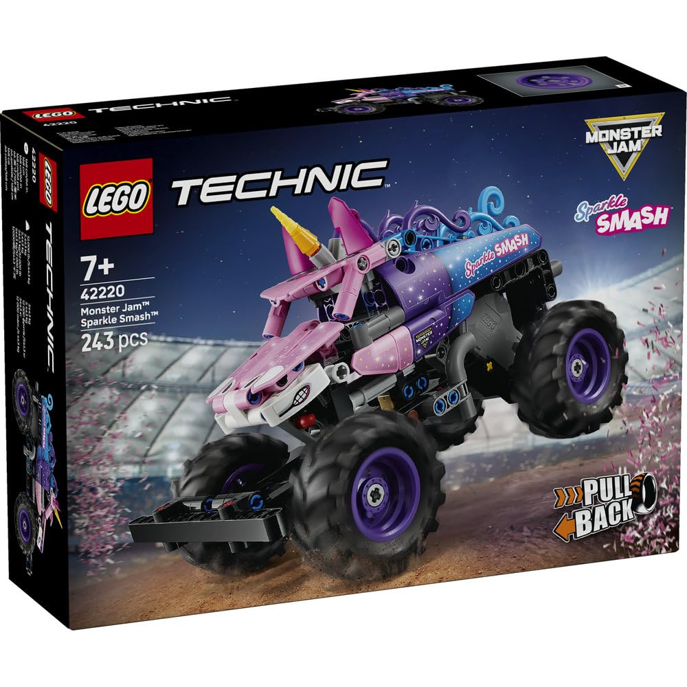 LEGO Technic Monster Jam Sparkle Smash Pull-Back Toy 42220 for Boys and Girls