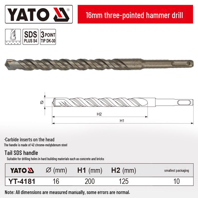 מקדח פטישון אימפקט YATO 12-25 מ"מ לקירות בטון ומלט