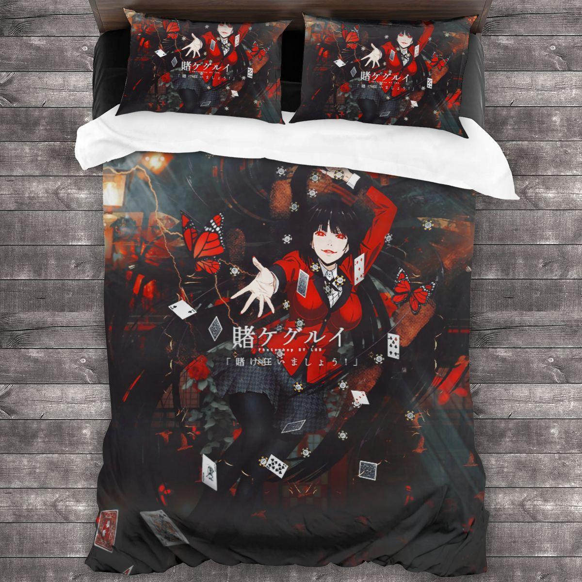 

Kakegurui Yumeko Bedding Set Single Twin Full Queen King Size Bed Set Aldult Kid Bedroom Duvet cover Sets 3D Print Anime 011 EU single(135x200cm)