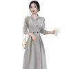 Spring French Hepburn Style Professional High-end Dress Women's Fashion Temperament Light Luxury Royal Sister Style Long-sleeved Shirt Skirt