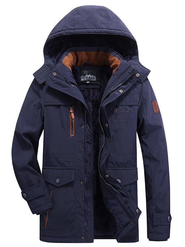 Men's Outdoor Thickened Mid-Length Velvet Jacket: Versatile, Stylish Windbreaker for Winter Cold Protection